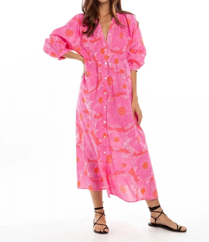 Women's Wide Collar DressesYvette Shirt Dress In Fuchsia