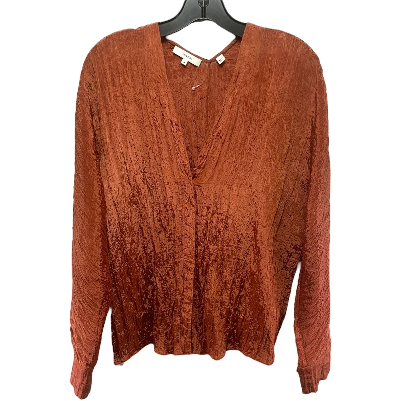 Women's Blouse with Fur TrimCrinkle Blouse By Vince  Size: S