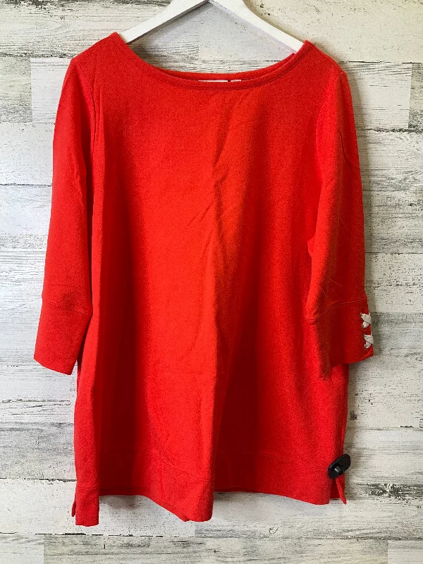 Women's Blouse with SleevelessTop 3/4 Sleeve By Denim And Company  Size: 1x