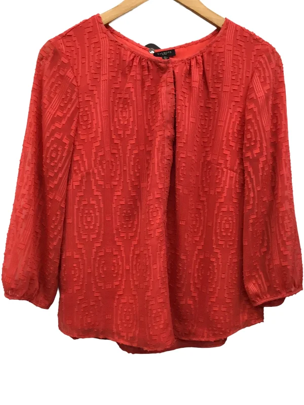 Women's Blouse with Collarless DesignTop 3/4 Sleeve By Talbots  Size: Petite Large