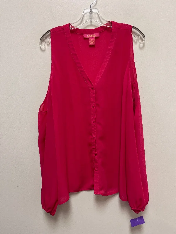 Women's Blouse with Collarless DesignTop Long Sleeve By Catherine Malandrino  Size: L