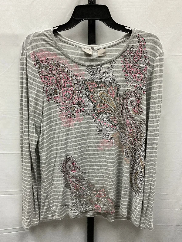 Women's Blouse with Peter Pan CollarTop Long Sleeve By Chicos  Size: L