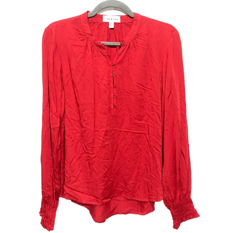 Women's Blouse with Low CollarTop Long Sleeve By Cloth & Stone  Size: S