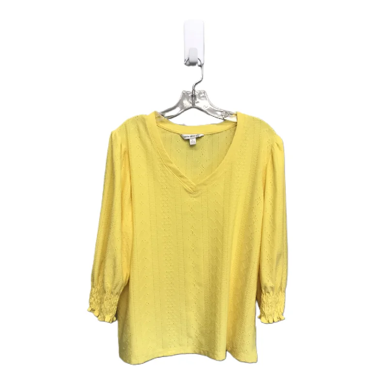 Women's Blouse with Narrow CollarTop Long Sleeve By Counterparts  Size: L