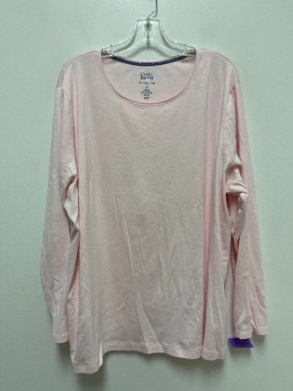 Women's Blouse with Boat CollarTop Long Sleeve By Croft And Barrow  Size: 3x