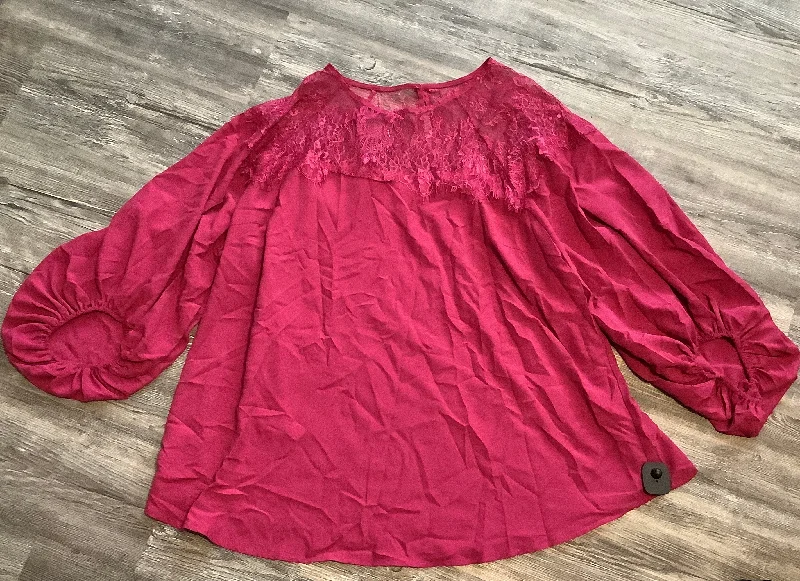 Women's Blouse with Low CollarTop Long Sleeve By Davi & Dani  Size: 2x