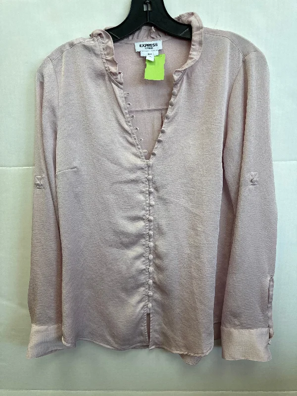 Women's High-Neck BlouseTop Long Sleeve By Express  Size: S