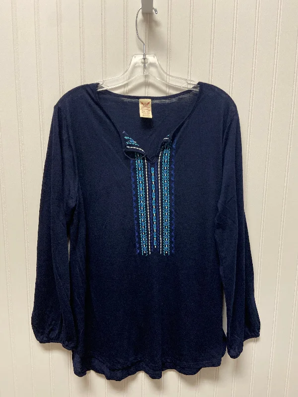 Women's Blouse with Three-Quarter SleevesTop Long Sleeve By Faded Glory  Size: 1x