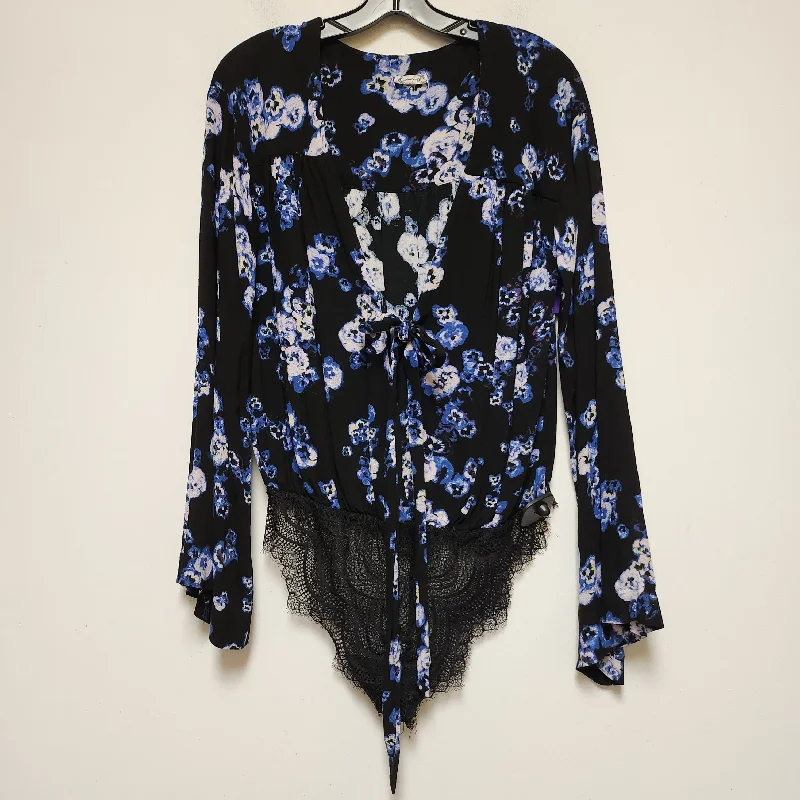 Women's Blouse with Collarless NeckTop Long Sleeve By Free People  Size: M