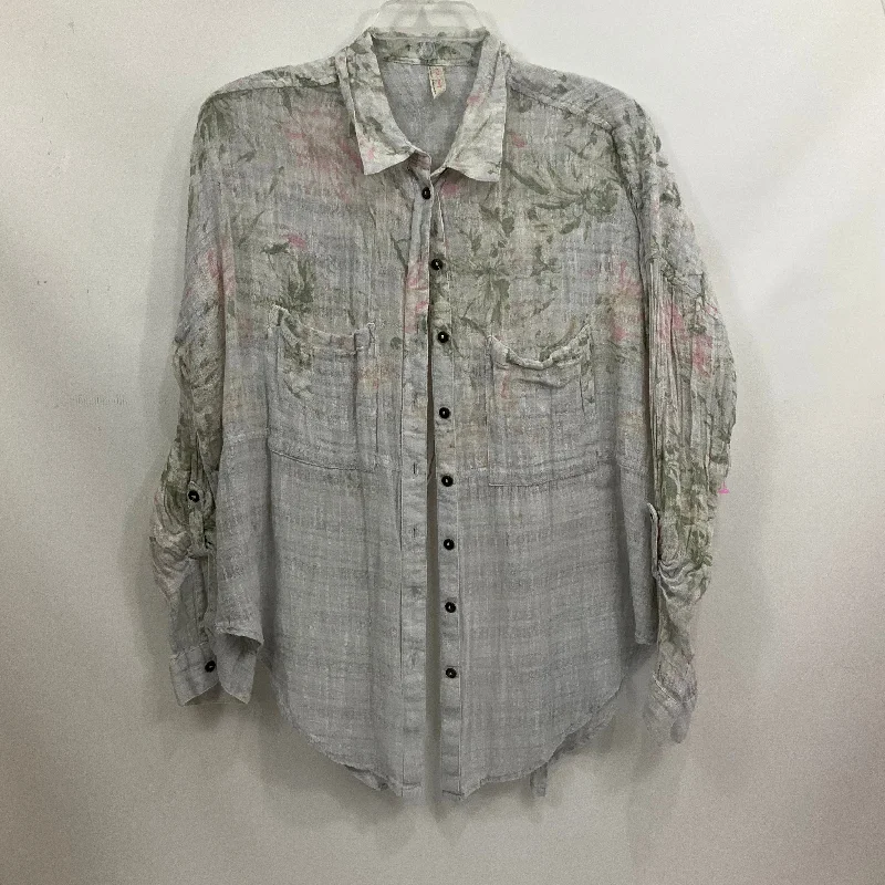 Women's Blouse with Notched CollarTop Long Sleeve By Free People  Size: S