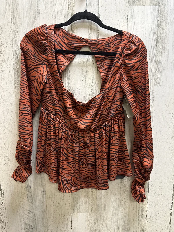 Women's Blouse with Collarless DesignTop Long Sleeve By Free People  Size: Xs