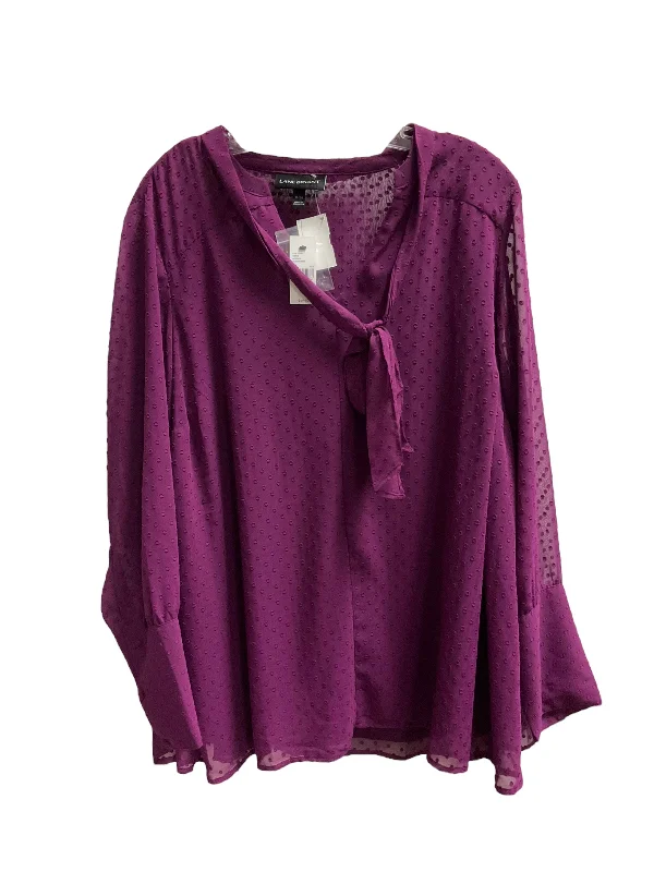 Women's Blouse with PatchesTop Long Sleeve By Lane Bryant  Size: 18