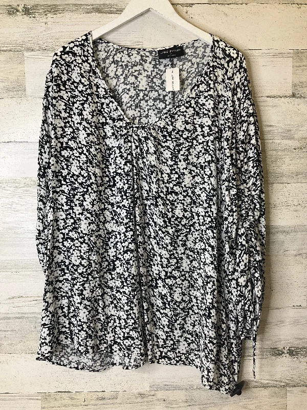 Women's Blouse with TasselsTop Long Sleeve By Lane Bryant  Size: 3x