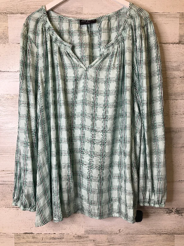 Women's Blouse with PatchesTop Long Sleeve By Lane Bryant  Size: 3x