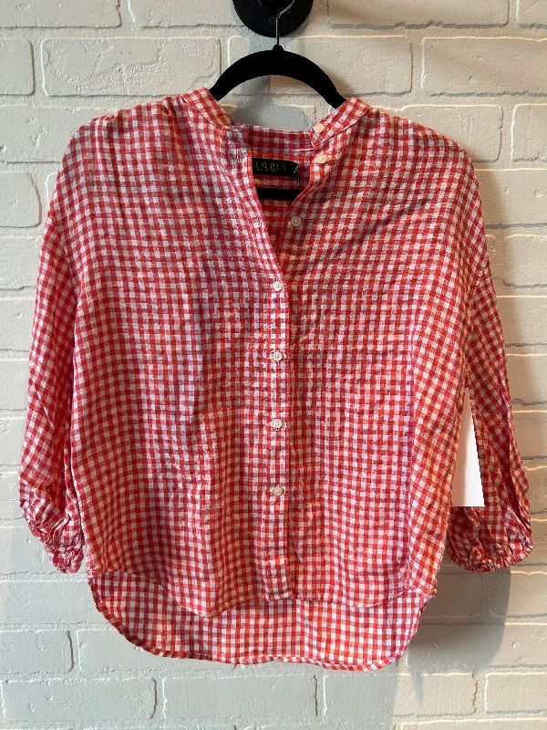 Women's Blouse with Shirt CollarTop Long Sleeve By Lauren By Ralph Lauren  Size: Xs