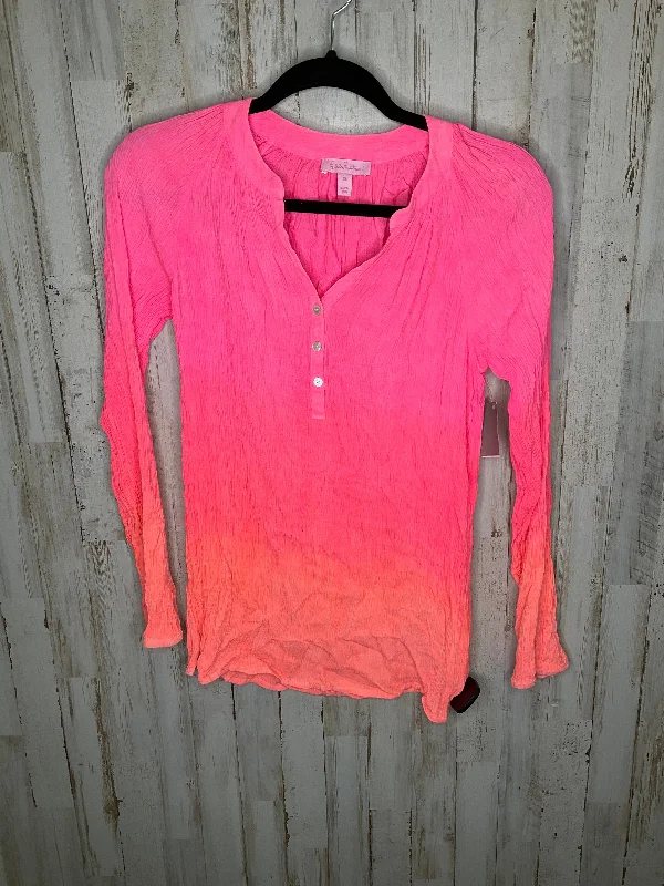 Women's Blouse with PocketsTop Long Sleeve By Lilly Pulitzer  Size: Xs