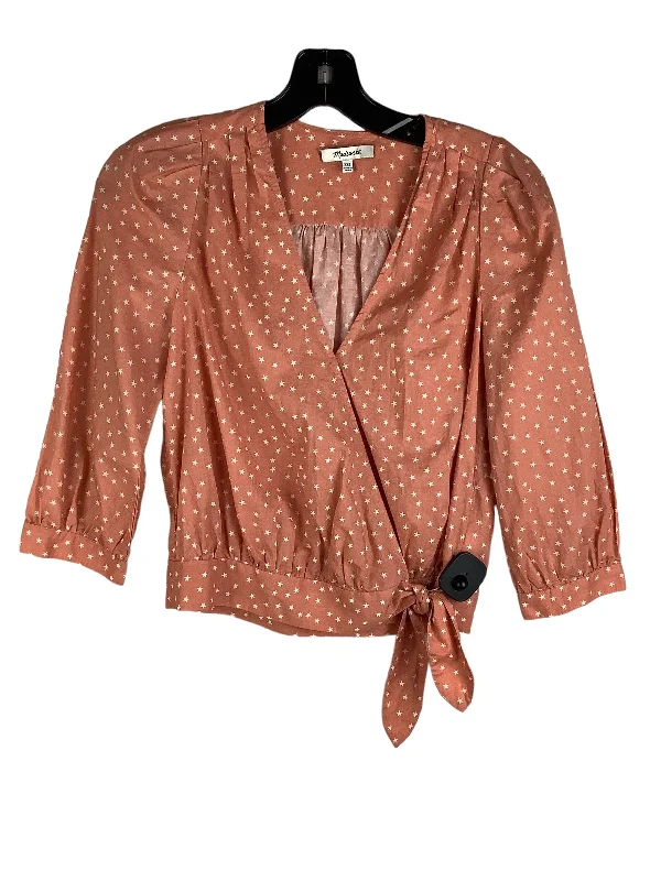 Women's Blouse with U-Shaped NeckTop Long Sleeve By Madewell  Size: Xxs