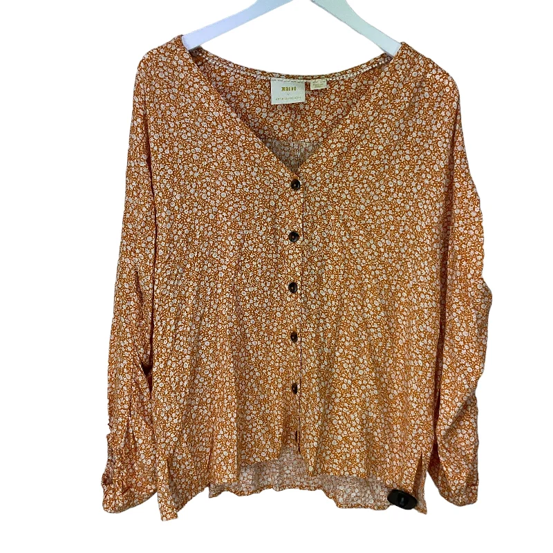 Women's Blouse with RufflesTop Long Sleeve By Maeve  Size: M