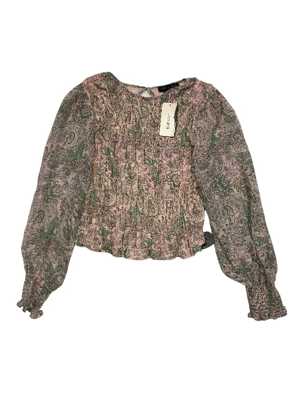 Women's Blouse with Fur TrimTop Long Sleeve By Sanctuary  Size: S