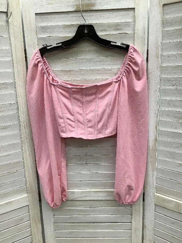 Women's Blouse with Sweetheart CollarTop Long Sleeve By Shein  Size: M